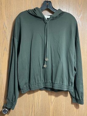 MICHAEL Michael Kors Olive Green Hooded Pullover Sweatshirt